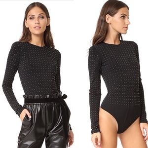 alice + olivia britney studded bodysuit